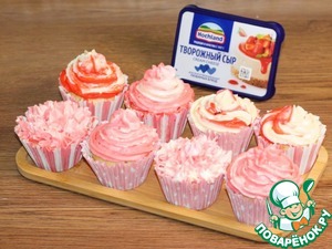 Кекс с кремом из творожного сыра