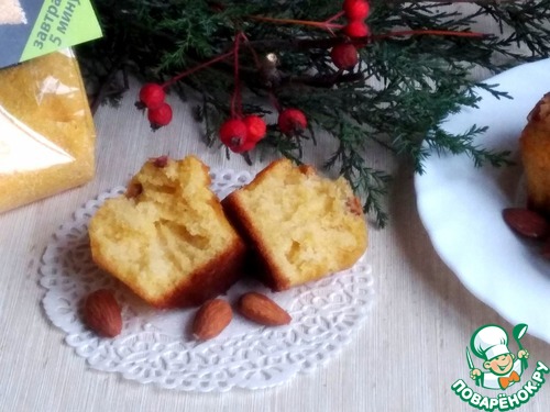 Кукурузные кексы из поленты с миндалём Кукурузные кексы из поленты с миндалём