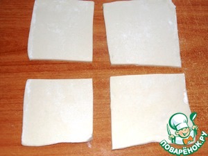 Слойки с творожным сыром и яблоками Слойки с творожным сыром и яблоками