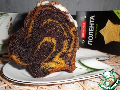 Шоколадно-тыквенный кекс с полентой