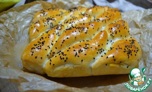 Разборный пирог с сосисками и овощами