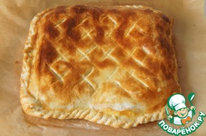 Тёплый пирог с тыквой и сыром