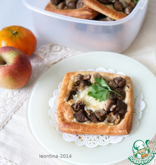 Тарты с печенью и грибами Тарты с печенью и грибами