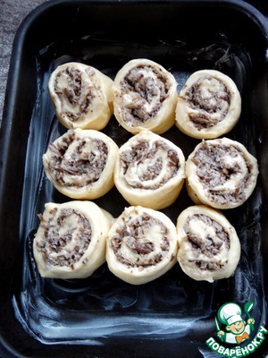 Булочки с грибами под сырной глазурью Булочки с грибами под сырной глазурью