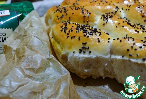 Разборный пирог с сосисками и овощами