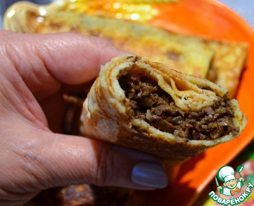 Блинчики с чечевично-злаковой полентой