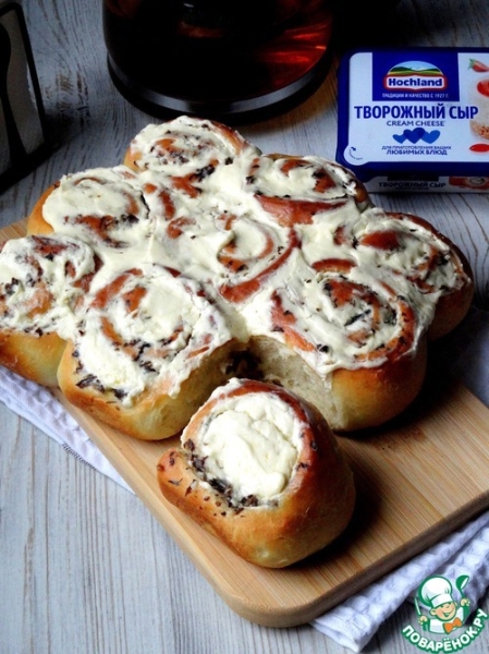 Булочки с грибами под сырной глазурью Булочки с грибами под сырной глазурью