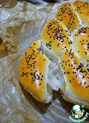 Разборный пирог с сосисками и овощами