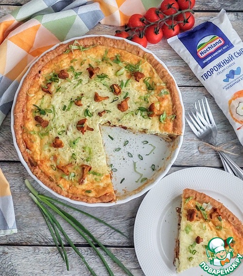 Киш с курицей и лисичками