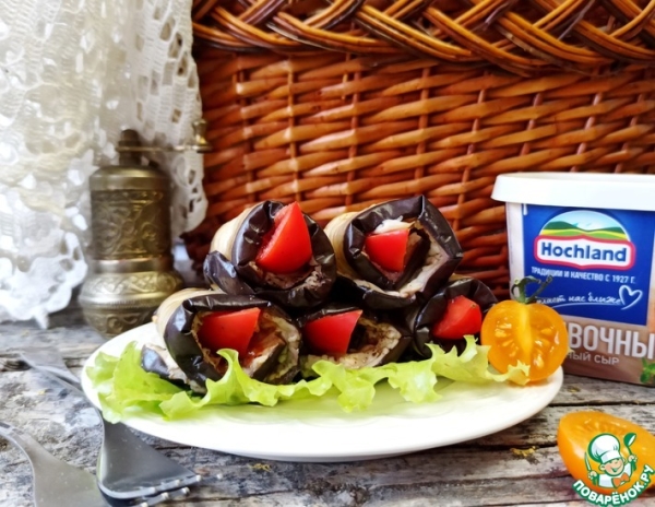 Баклажаны, запеченные с плавленым сыром