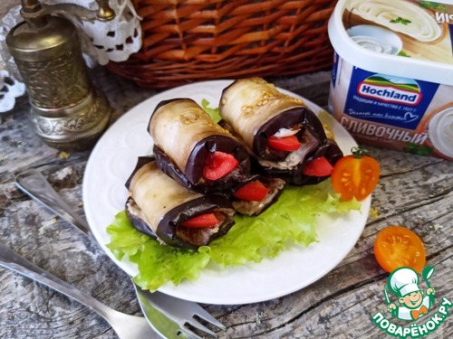 Баклажаны, запеченные с плавленым сыром