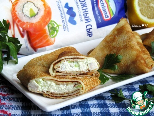 Блинчики с курицей и авокадо Блинчики с курицей и авокадо