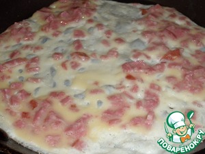 Бутерброд с яичным блином и сыром