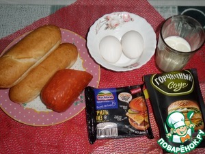 Бутерброд с яичным блином и сыром