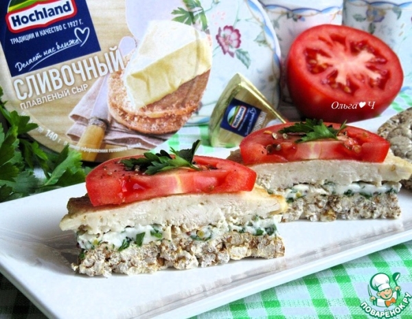 Бутерброд с котлетой на хлебце Бутерброд с котлетой на хлебце