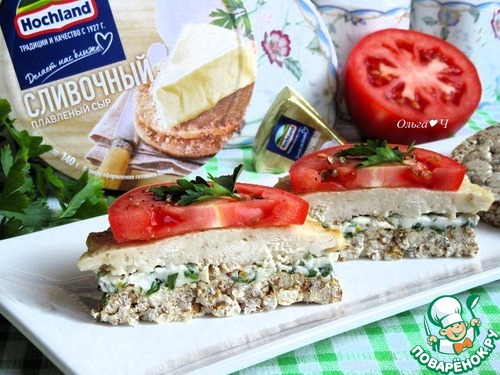 Бутерброд с котлетой на хлебце Бутерброд с котлетой на хлебце