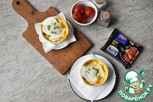 Быстрые чашки с яйцом и сыром