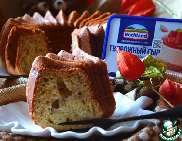 Банановый кекс на творожном сыре