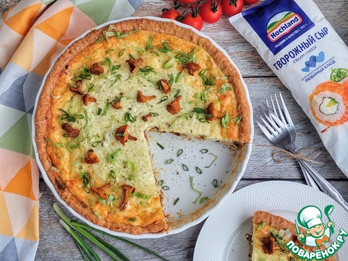 Киш с курицей и лисичками