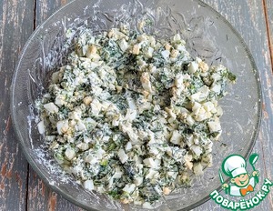 Пирожки с яйцом и зеленью