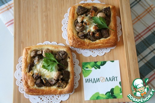 Тарты с печенью и грибами Тарты с печенью и грибами