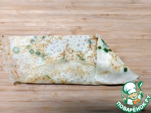 Блины с зелёным луком и рыбной начинкой Блины с зелёным луком и рыбной начинкой