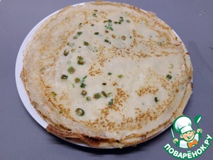 Блины с зелёным луком и рыбной начинкой Блины с зелёным луком и рыбной начинкой