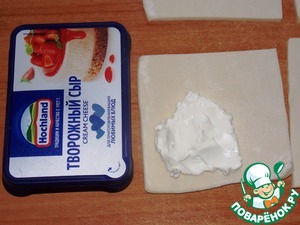 Слойки с творожным сыром и яблоками Слойки с творожным сыром и яблоками
