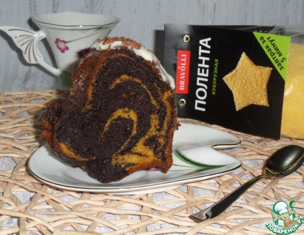 Шоколадно-тыквенный кекс с полентой