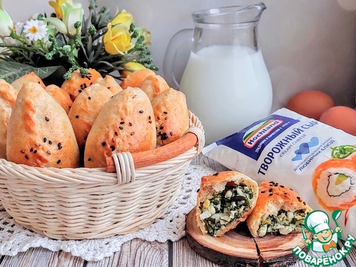 Пирожки с яйцом и зеленью