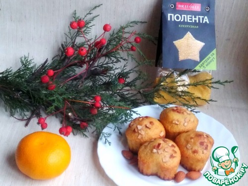 Кукурузные кексы из поленты с миндалём Кукурузные кексы из поленты с миндалём