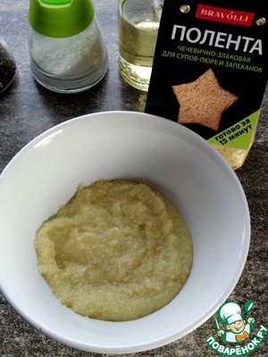 Фаршированные шампиньоны с полентой