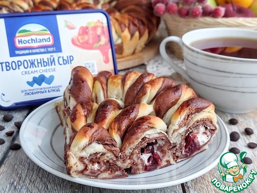 Пирог с творожным сыром и клюквой Пирог с творожным сыром и клюквой