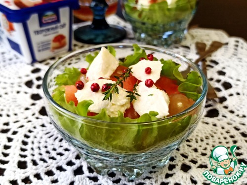 Фруктовый салат с творожным сыром