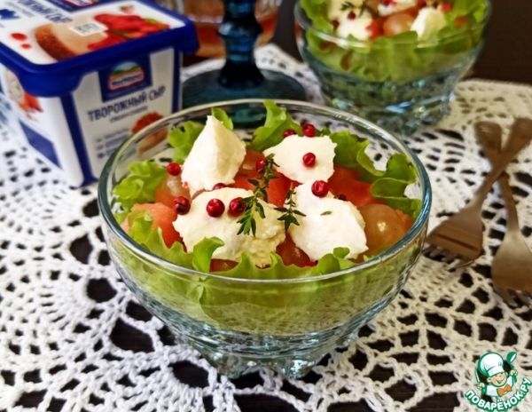 Фруктовый салат с творожным сыром