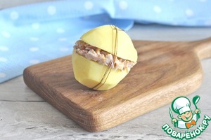 Картофель, фаршированный мясом и сыром