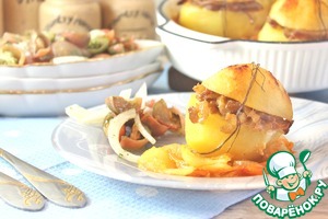 Картофель, фаршированный мясом и сыром
