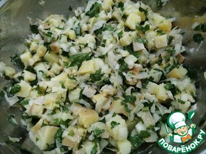 Картофельный салат с солеными груздями