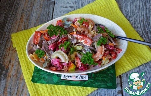 Макаронный салат с сердцем индейки Макаронный салат с сердцем индейки