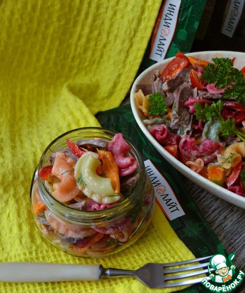 Макаронный салат с сердцем индейки Макаронный салат с сердцем индейки