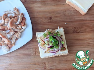 Мелт с индейкой и луковым миксом Мелт с индейкой и луковым миксом