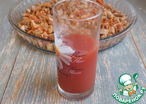 Мясо, запеченное с овощами и полентой