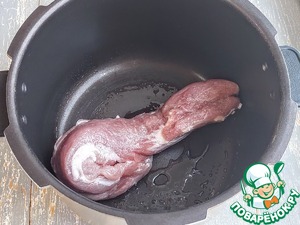 Мясо, запеченное с овощами и полентой