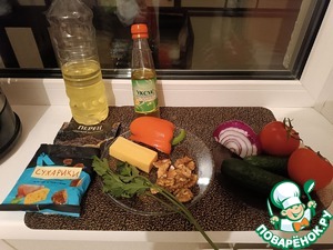 "Мяучка" Лёгкий салат с помидорами и огурцами