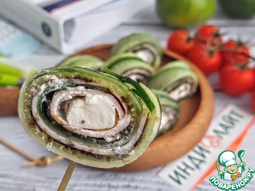 Огуречные рулетики с ветчиной и сыром