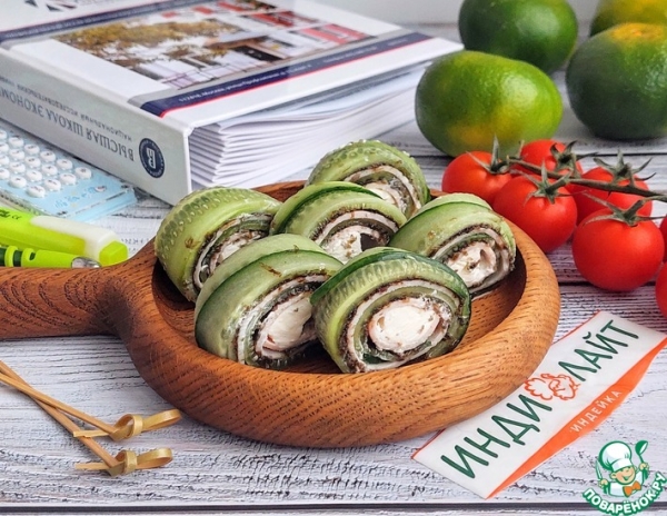 Огуречные рулетики с ветчиной и сыром