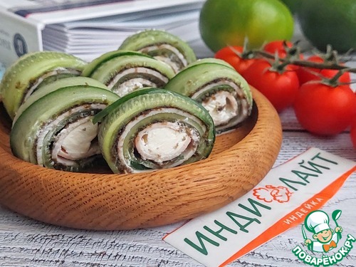 Огуречные рулетики с ветчиной и сыром