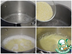 Полента, запеченная с фаршем