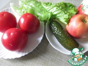 Помидоры, фаршированные огуречно-яблочным салатом Помидоры, фаршированные огуречно-яблочным салатом