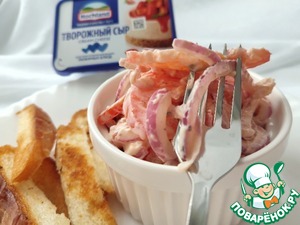 Помидоры в творожной заправке